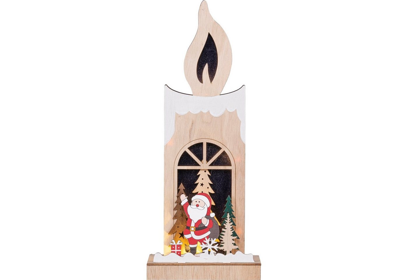 HGD Holz-Glas-Design Weihnachtsfigur Deko Holzkerze Weihnachtsmann (Stück, 1 St., 1 Holzkerze), Leuchtdeko Weihnachtsdeko von HGD Holz-Glas-Design