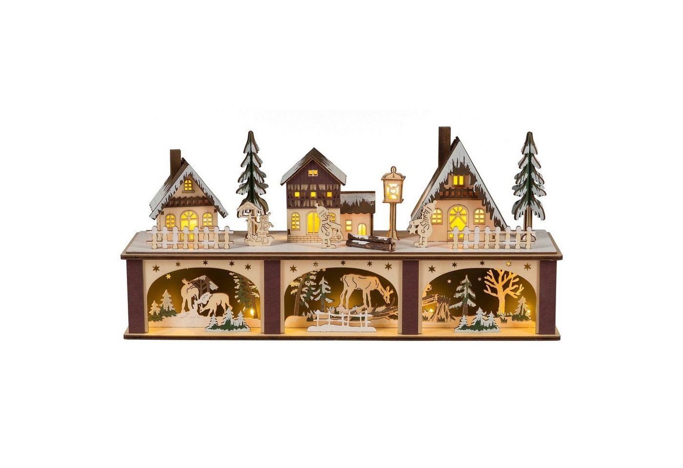 HGD Holz-Glas-Design Weihnachtsfigur Weihnachtsstadt Winterstadt (Stück, 1 St., Weihnachtsdeko, ohne Batterien), Weihnachtsdeko Batterie- und Netzbetrieb von HGD Holz-Glas-Design