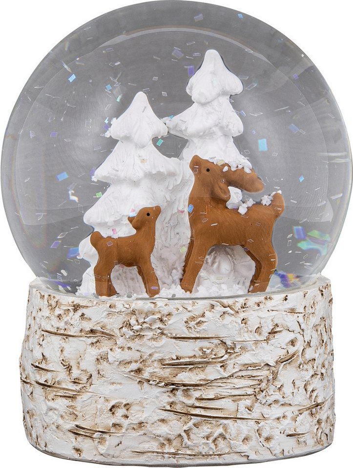 HGD Schneekugel HW65-2466, Mini-Schneekugel - Rehe im Wald, weihnachtliche Dekoration mit Winterszenerie - für Tisch und Schrank von HGD