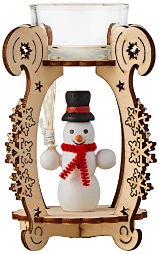 HGD Schneemann und Winter Kinder Kerzenhalter, Holz, Weiß, 10 x 10 x 12 cm HGD Schneemann und Winter Kinder Kerzenhalter, Holz, Weiß, 10 x 10 x 12 cm von HGD