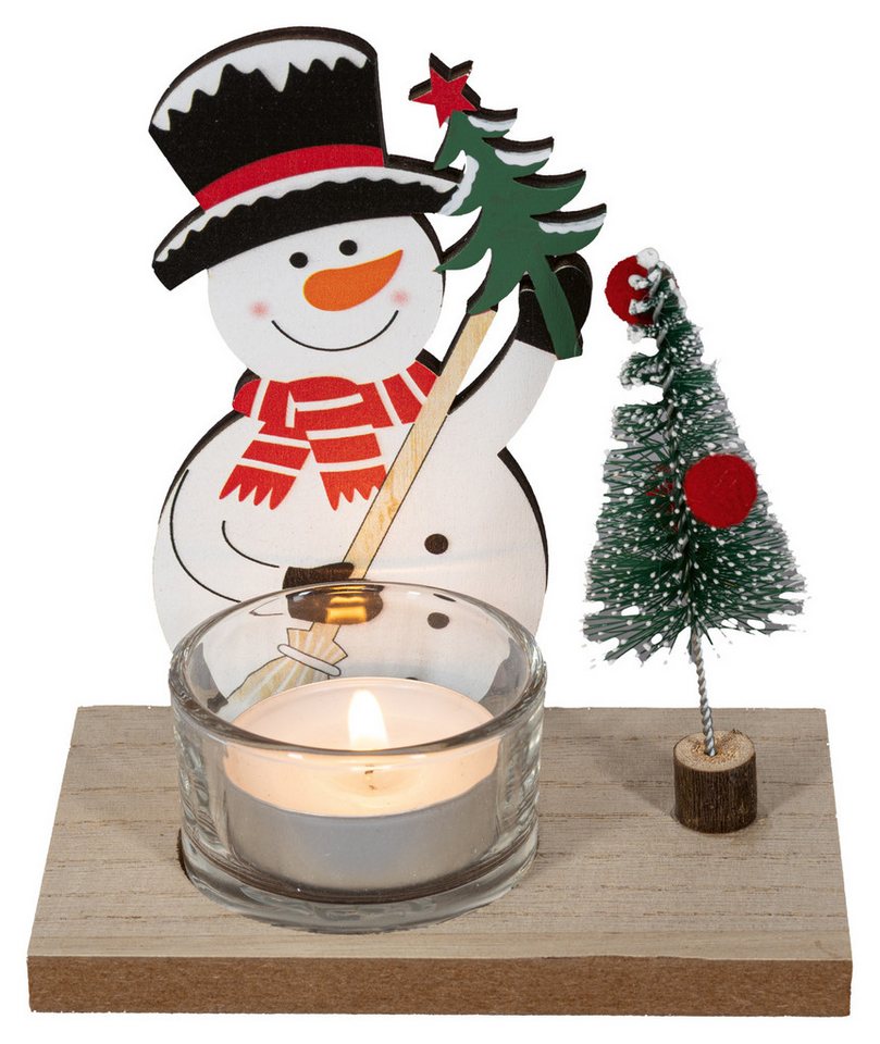 HGD Teelichthalter 2er Set - Schneemann - 11 x 7 x 12 cm - aus Holz, in 2 verschiedenen Design für abwechslungsreiche Dekoration HGD Teelichthalter 2er Set - Schneemann - 11 x 7 x 12 cm - aus Holz, in 2 verschiedenen Design für abwechslungsreiche Dekoration von HGD