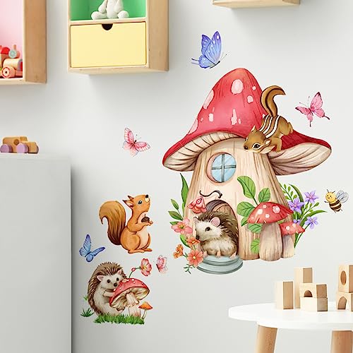 HGDESIGN® Wandtattoo Leuchtend Wandaufkleber Leuchtsticker Fee Elfe Pilz Wandsticker Wandbild Kinderzimmer Babyzimmer Schlafzimmer Kind Baby Mädchen Wanddeko (C) von HGDESIGN