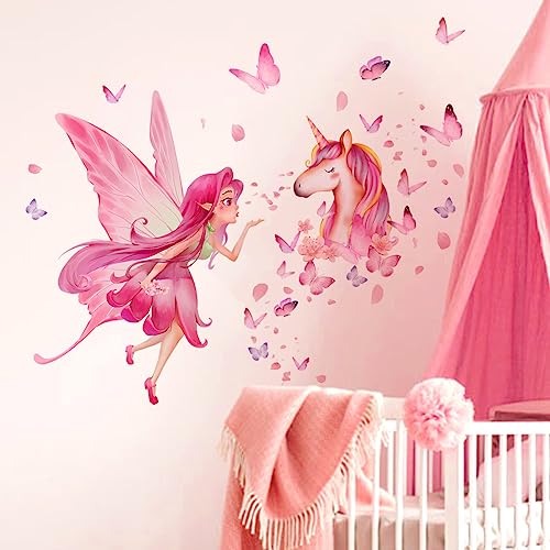 HGDESIGN® Wandtattoo Leuchtend Wandaufkleber Leuchtsticker Fee Elfe Pilz Wandsticker Wandbild Kinderzimmer Babyzimmer Schlafzimmer Kind Baby Mädchen Wanddeko (D) von HGDESIGN