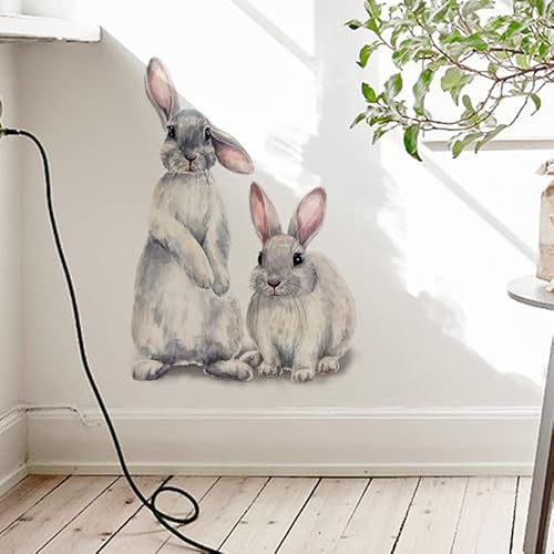 HGDESIGN® Wandtattoo Wandaufkleber 2 Hase Kaninchen Wohnzimmer Schlafzimmer Kinderzimmer von HGDESIGN