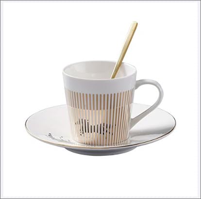 HGDKVNi Kaffeetasse, Spiegel Reflexion Kaffee zu gehen Becher, Becher Spiegel Reflexion Kaffeetasse, kreative anamorphe Tasse mit Untersetzer von HGDKVNi