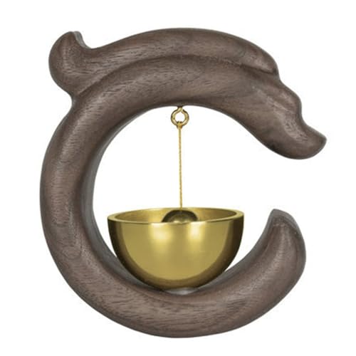 Decorative Shopkeepers Bell,Wood Door Chime, Braune Holz-Eingangstürklingel 8x9x3cm Garten-Heimdekoration von HGDNNDEOP