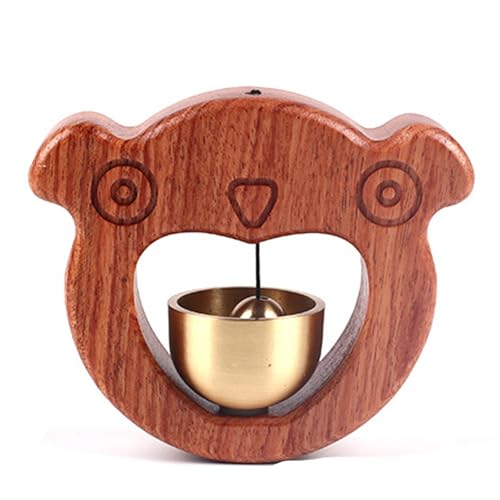 Decorative Shopkeepers Bell,Wood Door Chime, Wandmontierte Schiffsglocke, Türglocke, Holz, mehrfarbig, 9 x 7,5 x 2,3 cm(Natural) von HGDNNDEOP