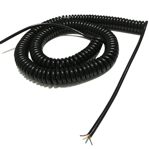 Outdoor Spiral Spring Cable 6 Core 0.2mm Square Extension Cord Undraw Multiple Sizes(Undraw 2.5 meters) von HGDNNDEOP