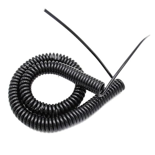 Spiral Electric Cable Black Spring Extend 6-9 Core 1.2-5 Meter Stretch 14-24 AWG(8 core,Stretch 3.7 meter 24AWG) von HGDNNDEOP