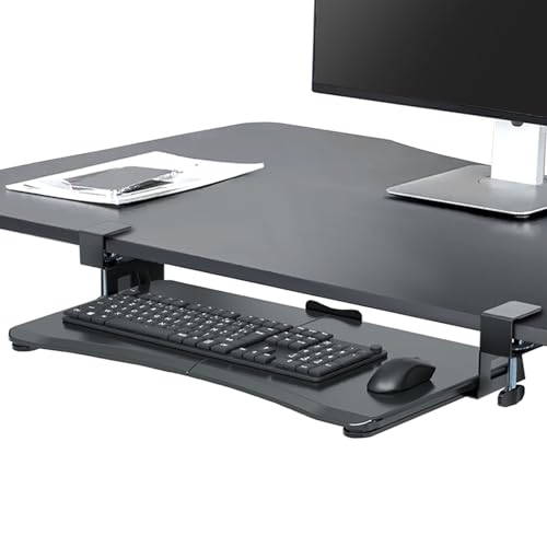 Tastatur-Klemmschienen-Set, Tastaturhalterung, moderner Computertisch mit verschiebbarer Tastaturablage und Mausplattform, Desktop-Extender mit C-Klemme for einfache Installation und Platzersparnis(Pa von HGDNNDEOP