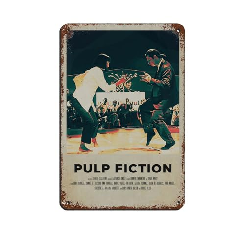 HGEIK Klassisches Filmposter Pulp Fiction (11) Blechschild, Vintage, Metall, Pub, Club, Café, Bar, Zuhause, Wandkunst, Dekoration, Poster, Retro, 20 x 30 cm von HGEIK