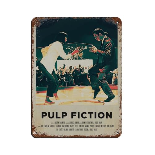HGEIK Klassisches Filmposter Pulp Fiction (11) Blechschild, Vintage, Metall, Pub, Club, Café, Bar, Zuhause, Wandkunst, Dekoration, Poster, Retro, 30 x 40 cm von HGEIK