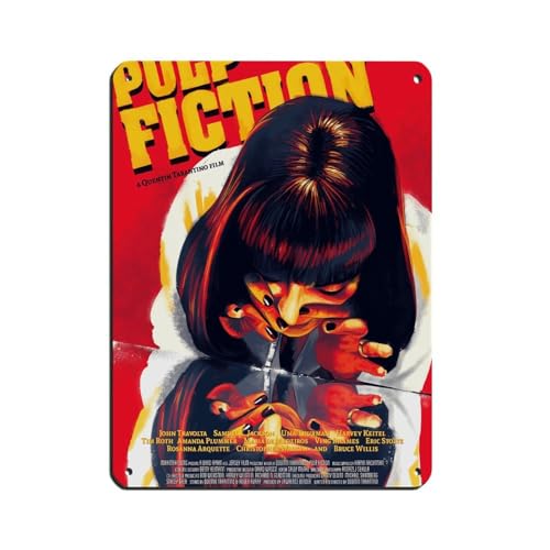 HGEIK Klassisches Filmposter Pulp Fiction (4), Retro-Poster, Metallblechschild, schicke Kunst, Retro, Eisenmalerei, Bar, Leute, Höhle, Café, Familie, Garage, Poster, Wanddekoration, 30 x 40 cm von HGEIK