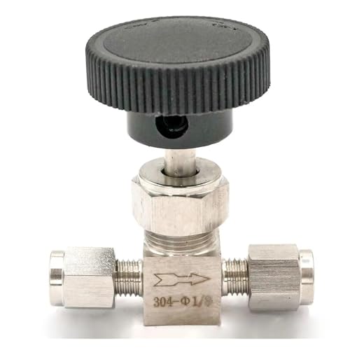 Fit 1/8" OD Tube 304 Stainless Steel Shut Off Flow Control Needle Valve Air Compression Fitting 6.4 Mpa Fit 1/8" OD Tube 304 Stainless Steel Shut Off Flow Control Needle Valve Air Compression Fitting 6.4 Mpa von HGETJOHXEM