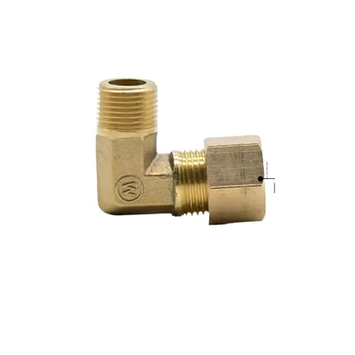 Fit Copper Tube OD 12mm x 3/8" BSPP Male Brass Compression Union Elbow 90 Degree Fitting Connector Water Gas Oil von HGETJOHXEM