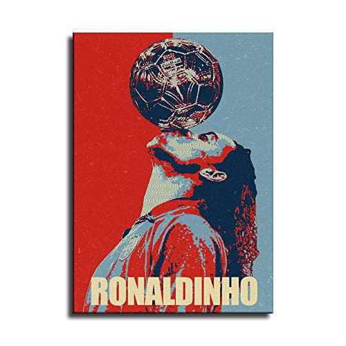 Ronaldinho Leinwand-Kunst-Poster und Wandkunstdruck, modernes Familienschlafzimmerdekor-Poster von HGFDJ