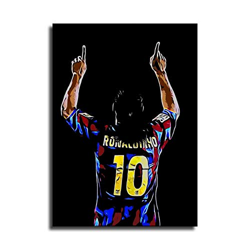 Ronaldinho Leinwand-Kunst-Poster und Wandkunstdruck, modernes Familienschlafzimmerdekor-Poster von HGFDJ