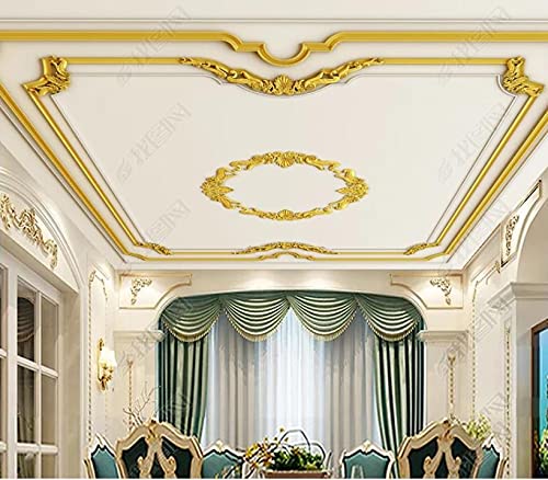 HGFHGD 3D deckentapete goldene geprägte wohnzimmerdecke wandkunst Dekoration Decke Hintergrund wandbild wandaufkleber von HGFHGD