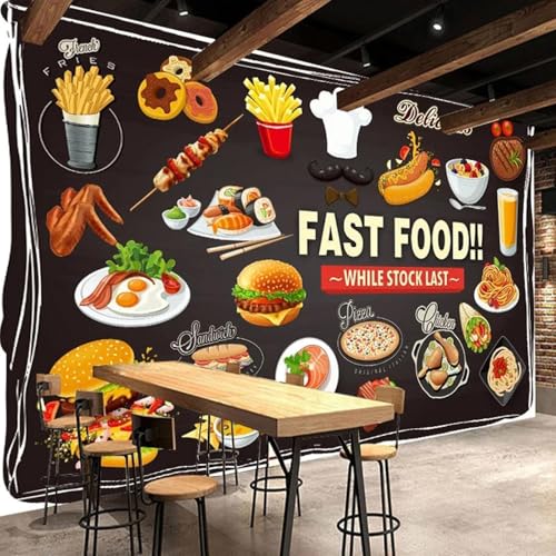HGFHGD Wandbild 3D Wohnzimmer Dekoration Tapete Fast-Food-Restaurant Hamburger Pizza Shop Innenwandkunst PVC selbstklebendes Papier Gemälde HGFHGD Wandbild 3D Wohnzimmer Dekoration Tapete Fast-Food-Restaurant Hamburger Pizza Shop Innenwandkunst PVC selbstklebendes Papier Gemälde von HGFHGD