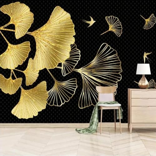 HGFHGD Wandbild 3D Wohnzimmer Dekoration Tapete Klassisches Gold Ginkgoblatt Innenwandkunst PVC selbstklebende Aufkleber Malerei HGFHGD Wandbild 3D Wohnzimmer Dekoration Tapete Klassisches Gold Ginkgoblatt Innenwandkunst PVC selbstklebende Aufkleber Malerei von HGFHGD