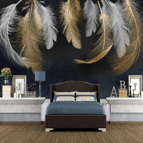 HGFHGD Wandbild 3D Wohnzimmer Dekoration Tapete Kreative Gold- und Weißfeder Innenwandkunst PVC selbstklebende Aufkleber Malerei HGFHGD Wandbild 3D Wohnzimmer Dekoration Tapete Kreative Gold- und Weißfeder Innenwandkunst PVC selbstklebende Aufkleber Malerei von HGFHGD