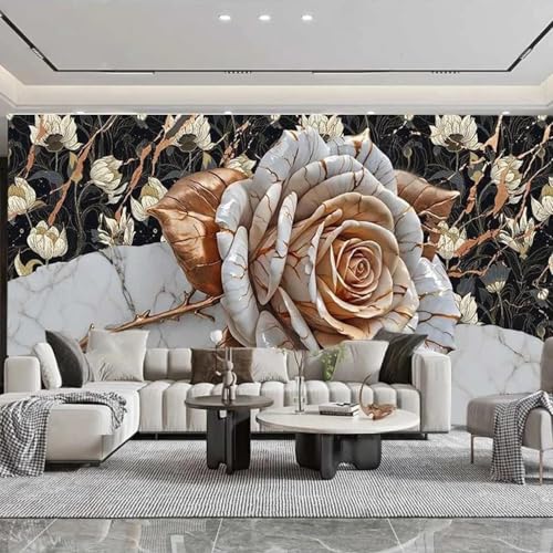 HGFHGD Wandbild 3D Wohnzimmer Dekoration Tapete Vintage Marmor Rose Blume Innenwandkunst PVC selbstklebende Aufkleber Malerei HGFHGD Wandbild 3D Wohnzimmer Dekoration Tapete Vintage Marmor Rose Blume Innenwandkunst PVC selbstklebende Aufkleber Malerei von HGFHGD