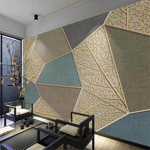 HGFHGD Wandbild 3D Wohnzimmer Dekoration Tapete geometrische Blätter Gold Relief Linien Innenwandkunst PVC selbstklebende Aufkleber Malerei HGFHGD Wandbild 3D Wohnzimmer Dekoration Tapete geometrische Blätter Gold Relief Linien Innenwandkunst PVC selbstklebende Aufkleber Malerei von HGFHGD