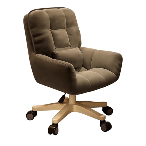 HGFVNFVKHA Bürostuhl mit Hebefunktion, Schreibtischstuhl mit Weichem Kissen und Doppellehne, Geeignet für Schlafsaal, Schlafzimmer, Schminktisch(Gray) von HGFVNFVKHA