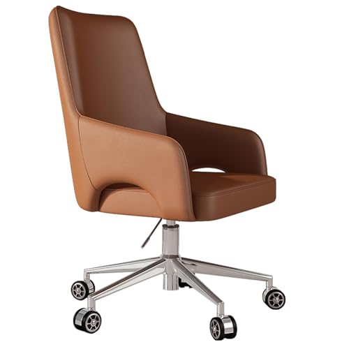 HGFVNFVKHA Ergonomic Chair, Ergonomischer Bürostuhl mit Höhenverstellung, 360° Drehbasis, Bürostühle mit Robustem Lederdesign(Orange) von HGFVNFVKHA