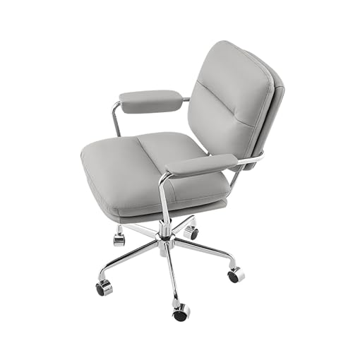 HGFVNFVKHA Ergonomischer Bürostuhl, Bürostuhl Ergonomisch mit breiter Sitzfläche und niedrigen Armlehnen, Geeignet für Zuhause und Studium(Gray) von HGFVNFVKHA