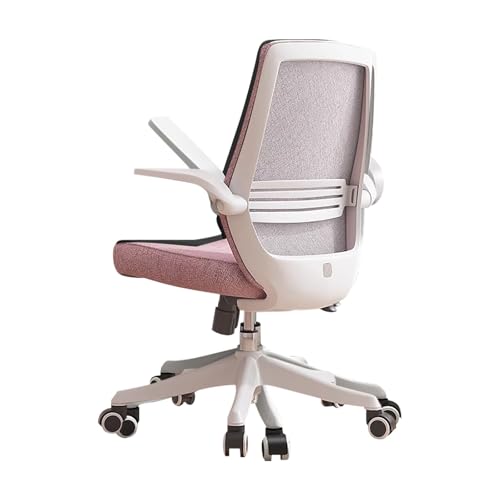 HGFVNFVKHA Ergonomischer Bürostuhl, Office Chair mit Klappbaren Armlehnen, Atmungsaktives Netzrücken, Lendenwirbelstütze, Höhenverstellung, Für Studium oder Schreibtisch(Pink) von HGFVNFVKHA