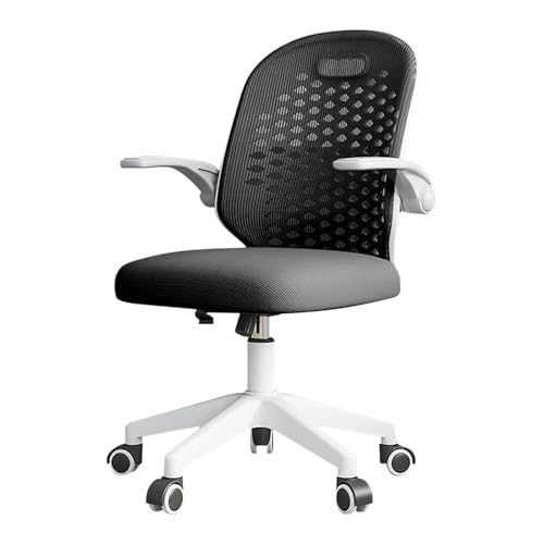 HGFVNFVKHA Ergonomischer Bürostuhl, Schreibtischstuhl mit Weichen Polstern und Gebogener Rückenlehne, Abgerundeter Stuhl für Büro oder Schlafzimmer(Black) von HGFVNFVKHA