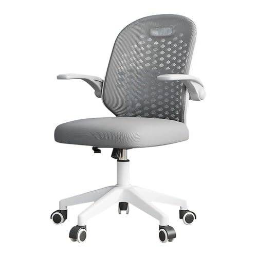 HGFVNFVKHA Ergonomischer Bürostuhl, Schreibtischstuhl mit Weichen Polstern und Gebogener Rückenlehne, Abgerundeter Stuhl für Büro oder Schlafzimmer(Gray) von HGFVNFVKHA