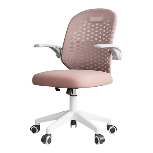 HGFVNFVKHA Ergonomischer Bürostuhl, Schreibtischstuhl mit Weichen Polstern und Gebogener Rückenlehne, Abgerundeter Stuhl für Büro oder Schlafzimmer(Pink) von HGFVNFVKHA