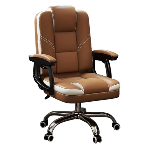 HGFVNFVKHA Ergonomischer Bürostuhl, Verstellbarer Schreibtisch Stuhl mit Fußstütze, Weiches Polster-Design, Für Büro, Studium und Freizeit(Brown) von HGFVNFVKHA