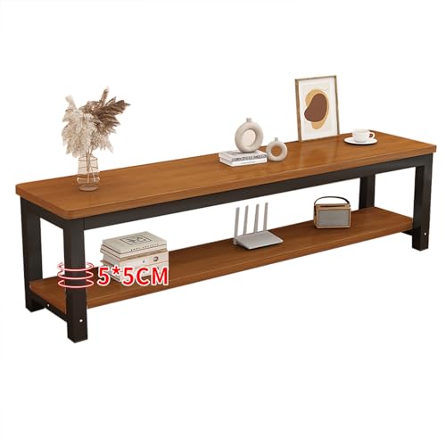HGFVNFVKHA Kleiner TV Board mit Ablageregal, TV Tisch mit Verdickter Tischplatte und Abgerundeten Ecken, Geeignet für Wohnzimmer(Gold,160x35x45) von HGFVNFVKHA