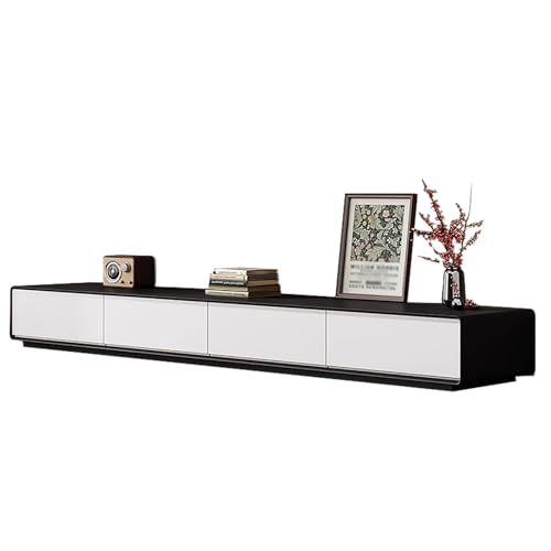 HGFVNFVKHA Moderner TV Board, Fernseher Schrank mit Leisen Schienen und Mehreren Schubladen zur Aufbewahrung, Geeignet für Wohnzimmer und Kleine Räume(White,160x24x24) von HGFVNFVKHA
