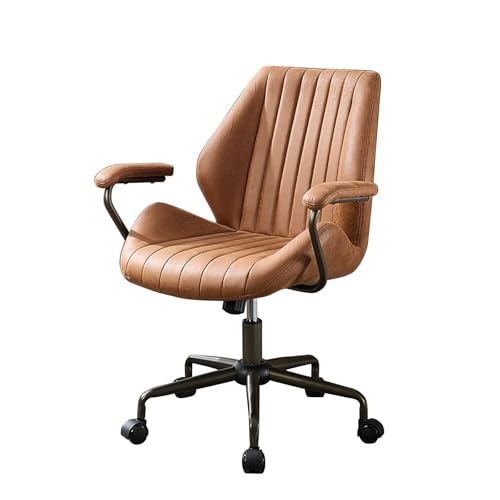HGFVNFVKHA Office Chair Ergonomic Chairs mit Geräuschlosen Universalrollen, Verstellbare Rückenlehne, Schreibtischstuhl für Zuhause und Büro(Brown) von HGFVNFVKHA