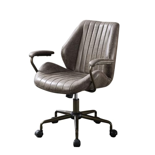 HGFVNFVKHA Office Chair Ergonomic Chairs mit Geräuschlosen Universalrollen, Verstellbare Rückenlehne, Schreibtischstuhl für Zuhause und Büro(Gray) von HGFVNFVKHA