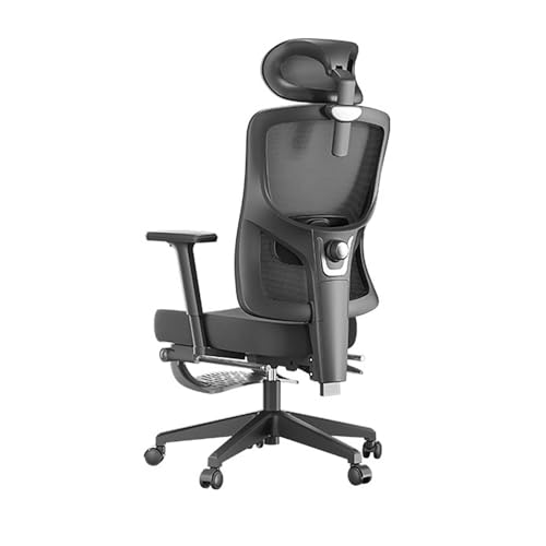 HGFVNFVKHA Office Chair mit Atmungsaktivem Design, Bequemer Desk Chair mit Verstellbarer Lendenstütze und Fußstütze, Ergonomisch für Home Office(Black) von HGFVNFVKHA