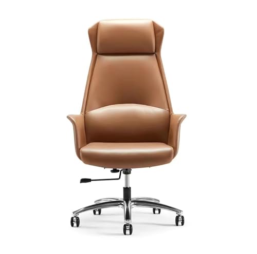 HGFVNFVKHA Schreibtischstuhl mit Liegefunktion und Armlehnen, Office Chair mit Atmungsaktiver Rückenlehne und Hochdichtem Schaumstoff, Ergonomischer Stuhl für Computer(Brown) von HGFVNFVKHA