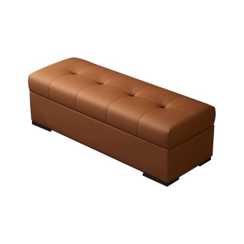 HGFVNFVKHA Sitzbank mit Stauraum, Sitzbank Schlafzimmer mit Leisen Stuhlbeinen, Gasdruck Unterstützung, Ottomane für das Wohnzimmer mit Glatten Ecken(Brown,180cm/70.9in) von HGFVNFVKHA