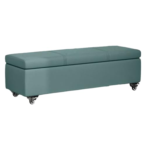 HGFVNFVKHA Sitzbank mit Stauraum, Sitzbank Schlafzimmer mit Universalrollen, Ottomane für das Wohnzimmer, Schafft Platz für die Familie(Green,80cm/31.5in) von HGFVNFVKHA