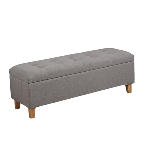 HGFVNFVKHA Sitzbank mit Stauraum, mit Leinen Umwickelte Sitzbank Schlafzimmer, Aufbewahrungsboxen für den Eingangsbereich, Ankleidezimmer, Bettende(Gray,80cm/31.5in) von HGFVNFVKHA
