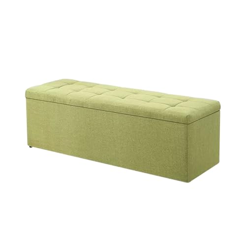 HGFVNFVKHA Storage Bench, Schlafzimmer, Sitzbank mit Stauraum Leinenoberfläche, Rutschfesten Fußpolstern(Green,80cm/31.5in) von HGFVNFVKHA