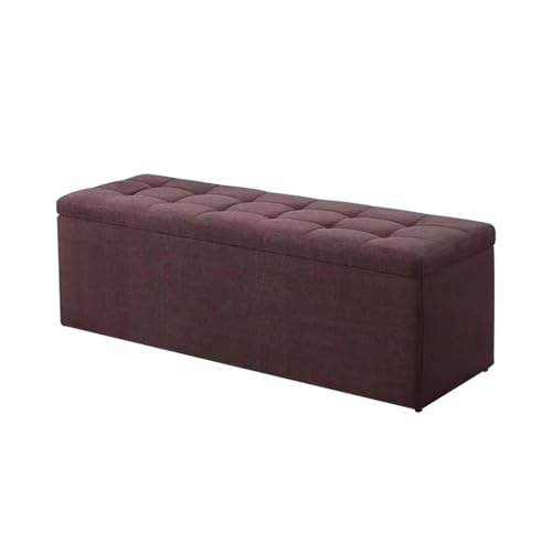 HGFVNFVKHA Storage Bench, Schlafzimmer, Sitzbank mit Stauraum Leinenoberfläche, Rutschfesten Fußpolstern(Multi-Colored,90cm/35.4in) von HGFVNFVKHA