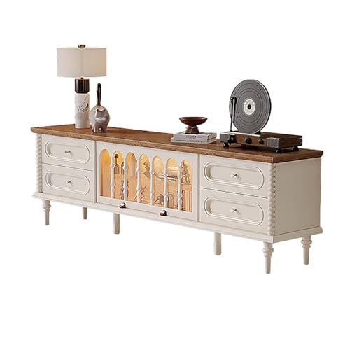 HGFVNFVKHA TV Board mit Schubladen, TV Table mit verdecktem Kabelmanagement, Große Aufbewahrung für Wohnzimmer und kleine Wohnungen(78.7in/200cm) von HGFVNFVKHA