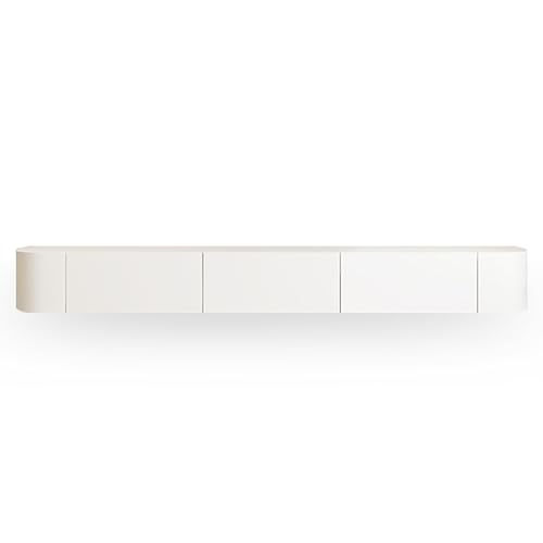 HGFVNFVKHA TV Lowboard aus Massivholz, Wandmontierte TV Bank mit Aufbewahrungsschubladen und Kabeldurchlässen, Modernes und Schlichtes Möbel für Wohnzimmer(70.9in/180cm) von HGFVNFVKHA