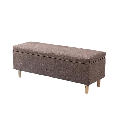 HGFVNFVKHA Truhenbank mit Stauraum, Abnehmbarer Sitzbezug, Sitzbänke & -Truhen mit Stauraum, Ottomanen fürs Wohnzimmer in verschiedenen Größen und Farben(Brown,100cm/39.4in) von HGFVNFVKHA