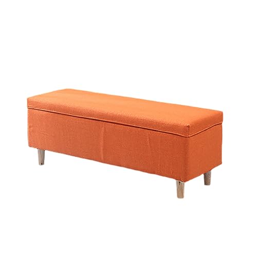 HGFVNFVKHA Truhenbank mit Stauraum, Abnehmbarer Sitzbezug, Sitzbänke & -Truhen mit Stauraum, Ottomanen fürs Wohnzimmer in verschiedenen Größen und Farben(Orange,170cm/66.9in) von HGFVNFVKHA